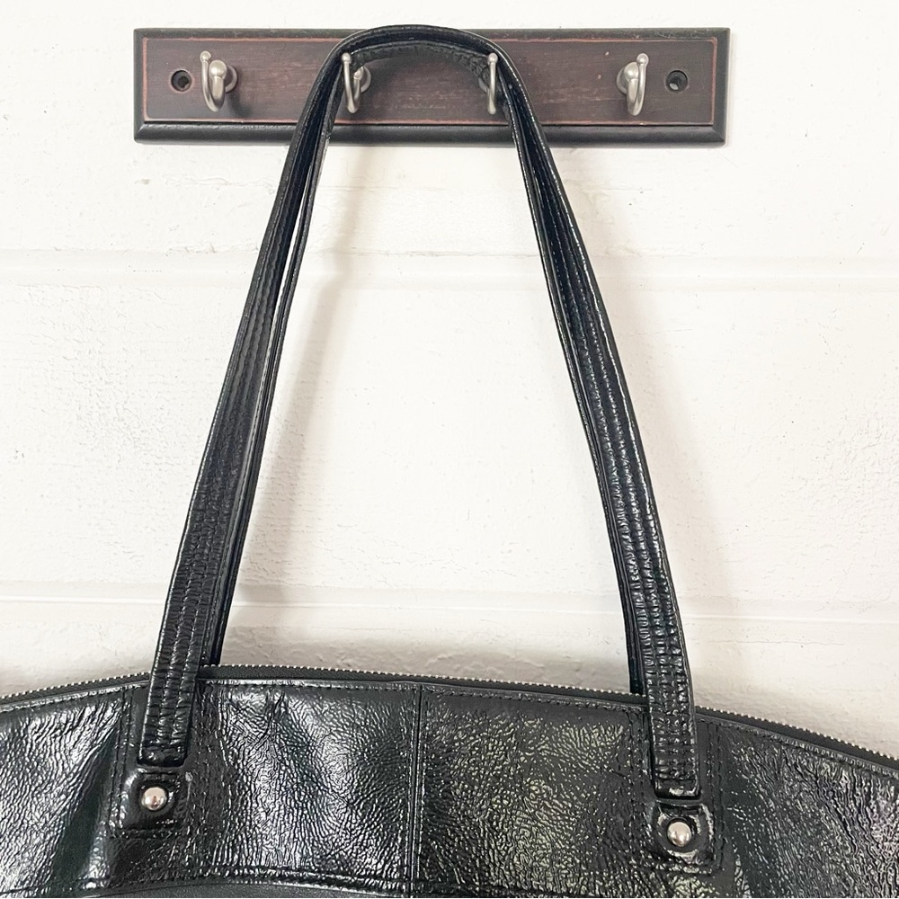 Coach Laura Signature Embossed Black Leather Tote Bag - Picture 5 of 9